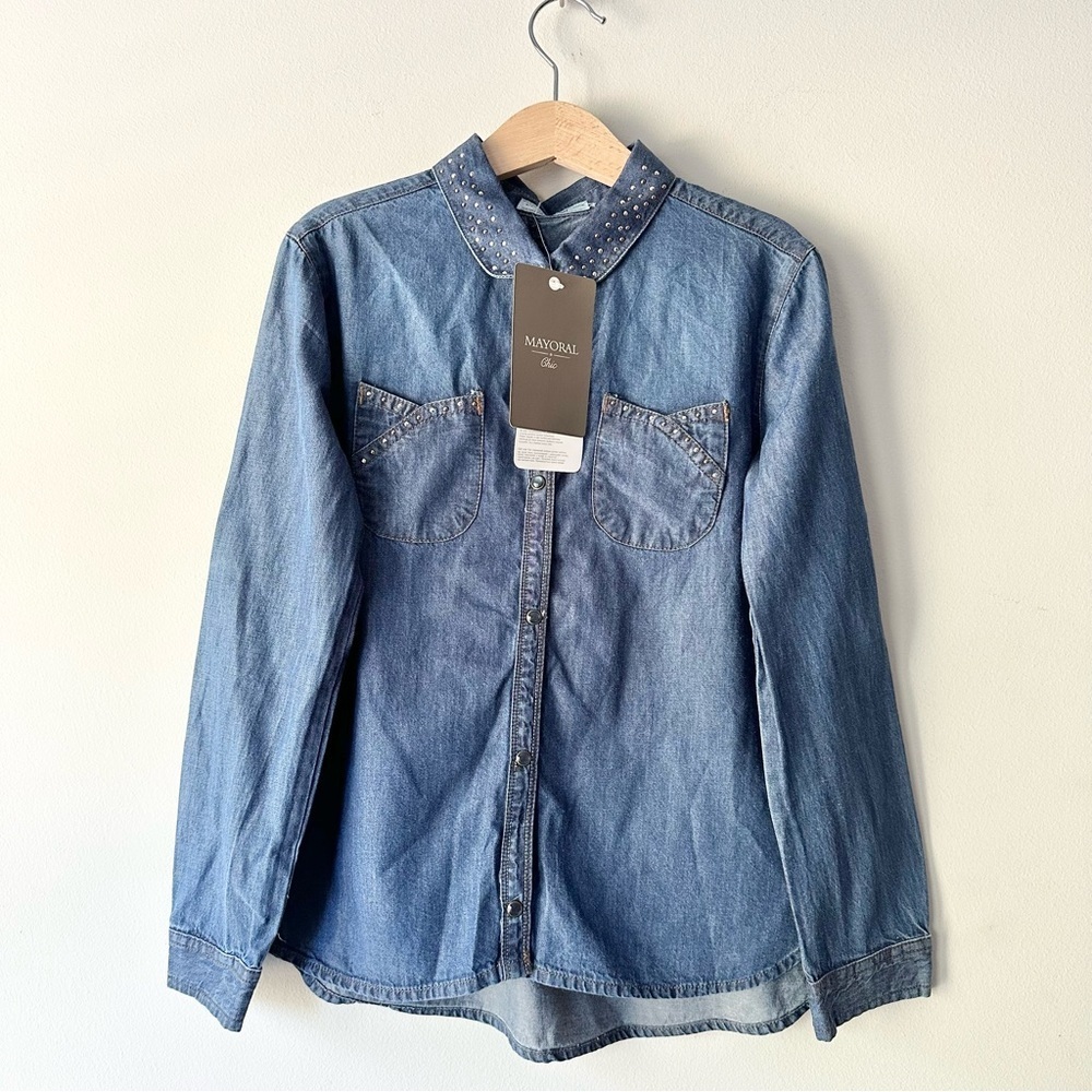 Mayoral Long Sleeve Denim Button Down Shirt - Picture 1 of 9